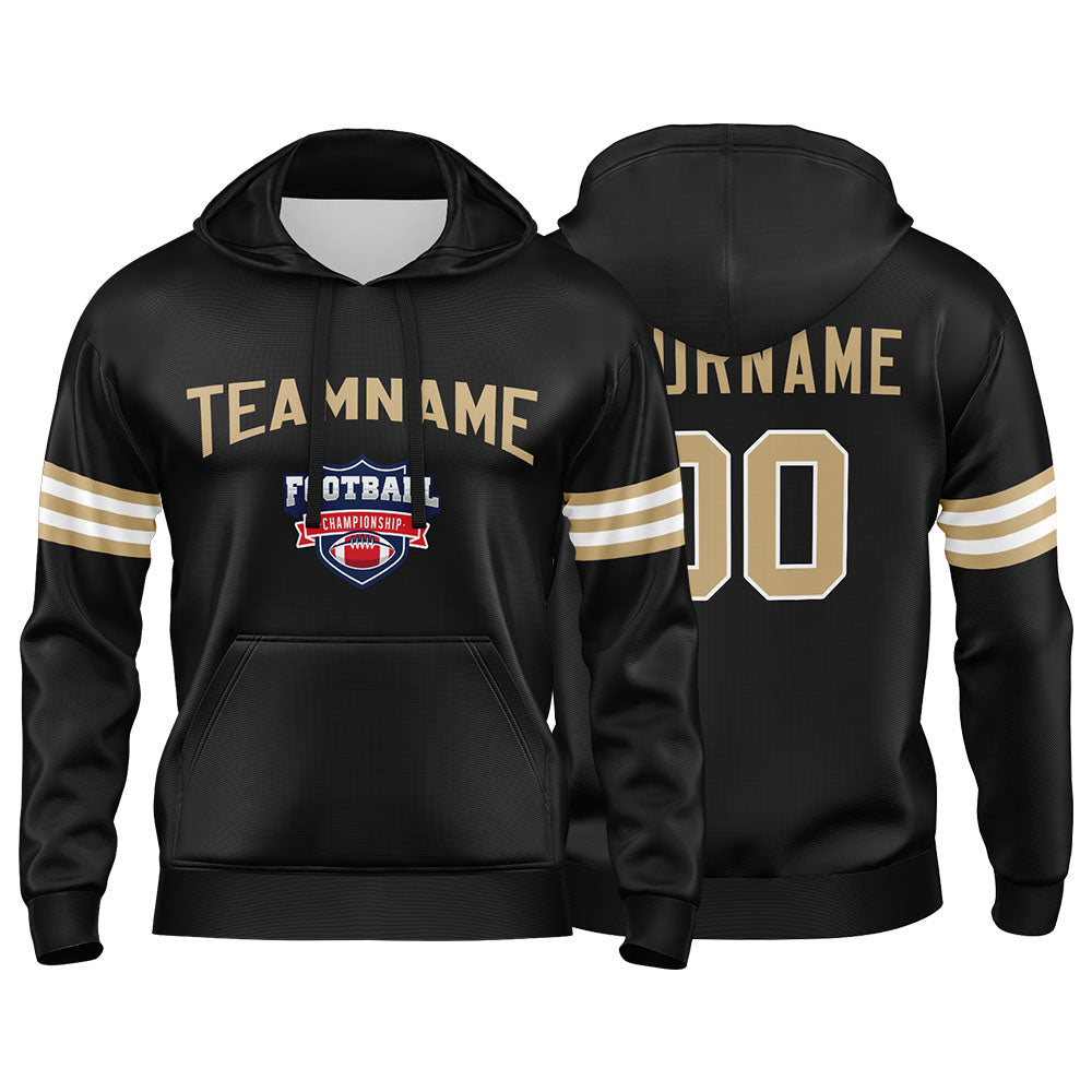 Custom Sweatshirt Hoodie For Men Women Girl Boy Print Your Logo Name Number Black&White&Gold enthsush