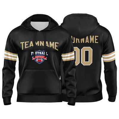 Custom Sweatshirt Hoodie For Men Women Girl Boy Print Your Logo Name Number Black&White&Gold enthsush