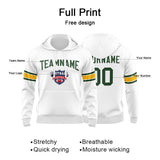 Custom Sweatshirt Hoodie For Men Women Girl Boy Print Your Logo Name Number White&Green&Yellow