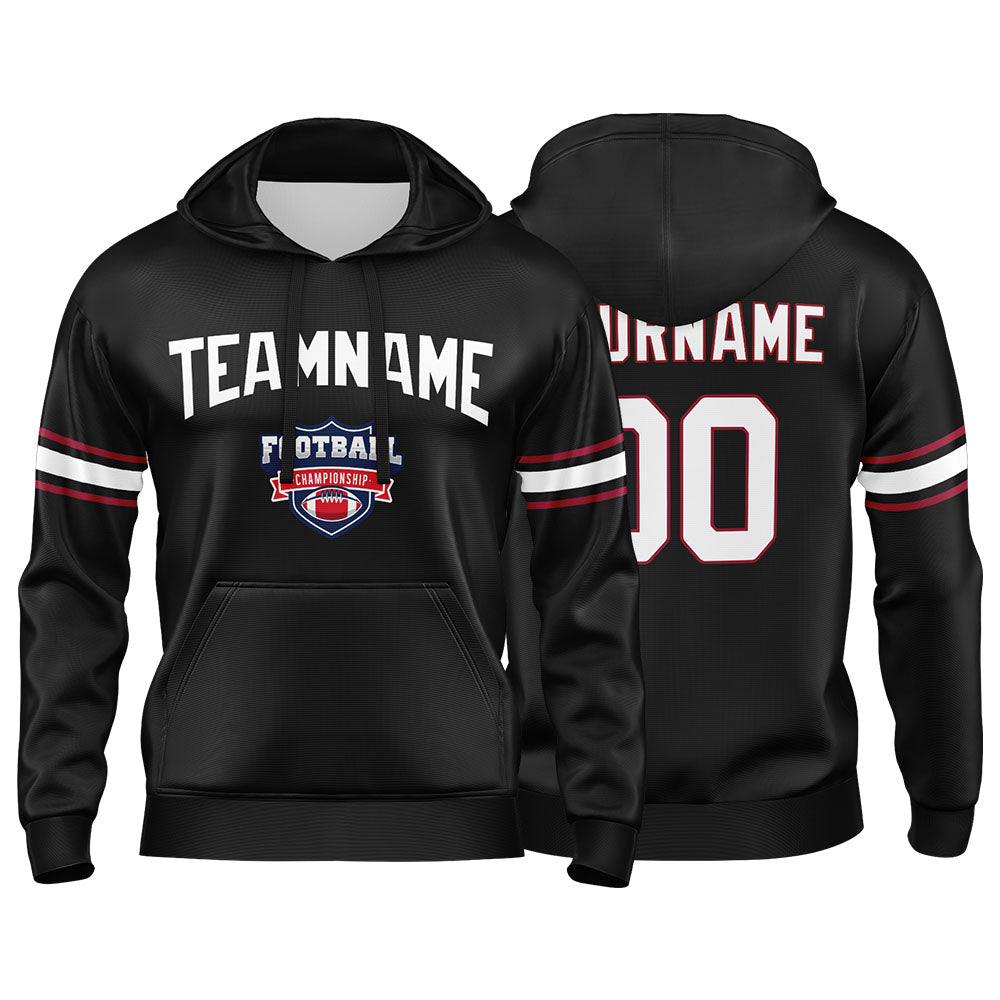 Custom Sweatshirt Hoodie For Men Women Girl Boy Print Your Logo Name Number Black&White&Red enthsush