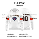 Custom Sweatshirt Hoodie For Men Women Girl Boy Print Your Logo Name Number White&Brown&Orange