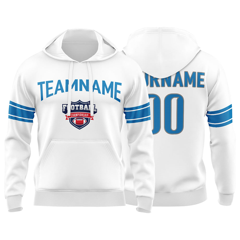 Custom Sweatshirt Hoodie For Men Women Girl Boy Print Your Logo Name Number White&Blue&Gray enthsush