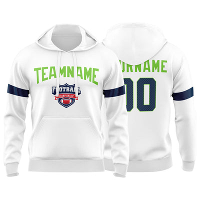 Custom Sweatshirt Hoodie For Men Women Girl Boy Print Your Logo Name Number White&Navy&Neon Green enthsush
