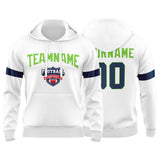 Custom Sweatshirt Hoodie For Men Women Girl Boy Print Your Logo Name Number White&Navy&Neon Green
