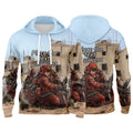 Custom Light Blue 3D Pattern Design Bomber Full-Snap Varsity  Hoodie enthsush