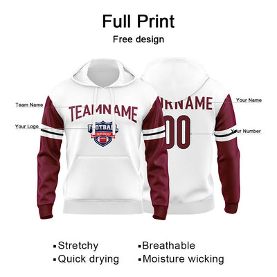 Custom Sweatshirt Hoodie For Men Women Girl Boy Print Your Logo Name Number Burgundy&White&Black enthsush