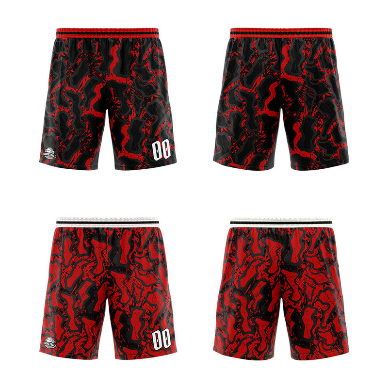 Custom Reversible Basketball Suit for Adults and Kids Personalized Jersey Black&Red