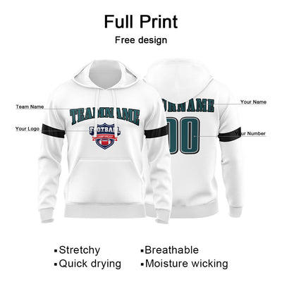 Custom Sweatshirt Hoodie For Men Women Girl Boy Print Your Logo Name Number White&Midnight Green&Black enthsush