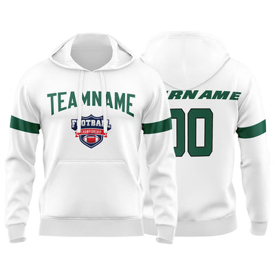 Custom Sweatshirt Hoodie For Men Women Girl Boy Print Your Logo Name Number White&Green&Black enthsush