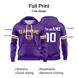 Custom Sweatshirt Hoodie For Men Women Girl Boy Print Your Logo Name Number Purple&White&Yellow