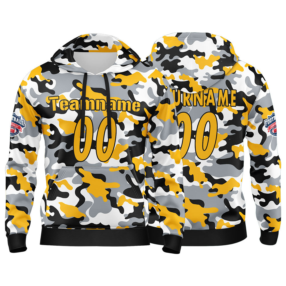 Custom Sweatshirt Hoodie For Men Women Girl Boy Print Your Logo Name Number Yellow&Black enthsush