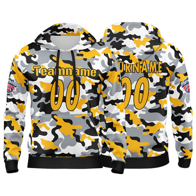 Custom Sweatshirt Hoodie For Men Women Girl Boy Print Your Logo Name Number Yellow&Black enthsush