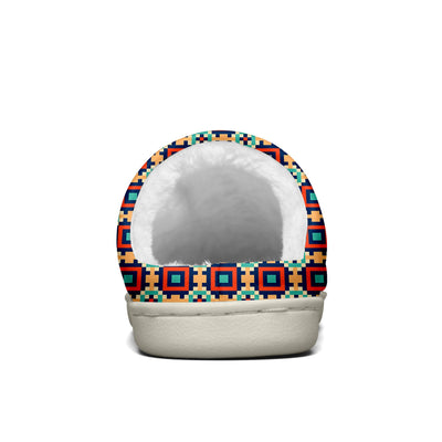 Custom Your Own Personalized Cotton Slippers for Dog Cat Lover Add Any Text Photoes Red&Navy Lattice enthsush