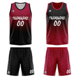 Custom Reversible Basketball Suit for Adults and Kids Personalized Jersey Flaw-Red&Black