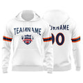Custom Sweatshirt Hoodie For Men Women Girl Boy Print Your Logo Name Number White&Orange&Navy enthsush