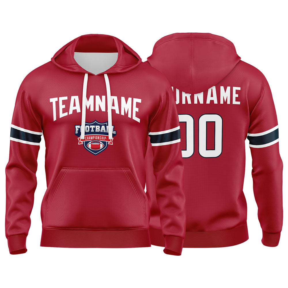 Custom Sweatshirt Hoodie For Men Women Girl Boy Print Your Logo Name Number Red&White&Navy enthsush