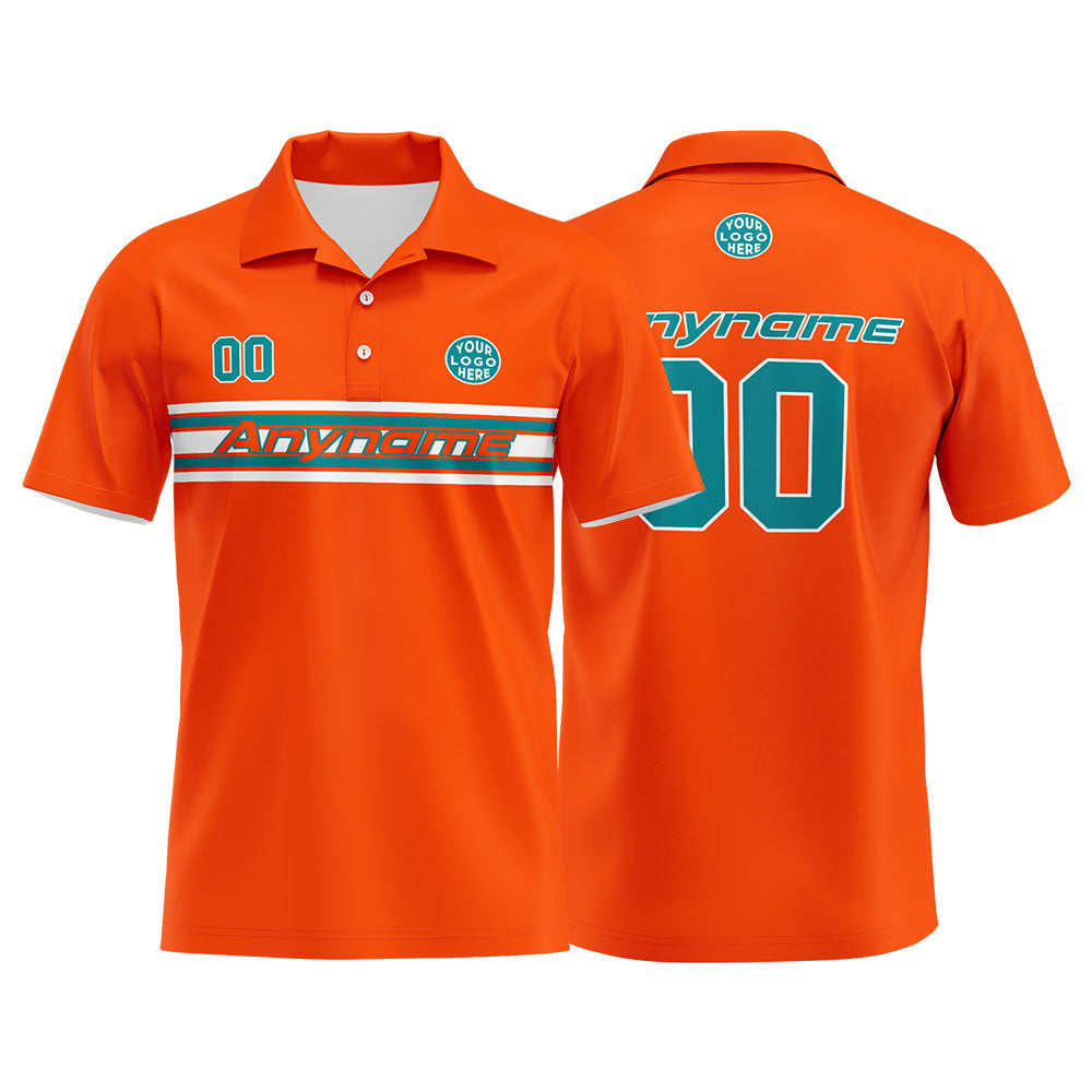 Custom Football Polo Shirts  for Men, Women, and Kids Add Your Unique Logo&Text&Number Miami enthsush