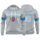 Custom Sweatshirt Hoodie For Men Women Girl Boy Print Your Logo Name Number Gray&Blue&White