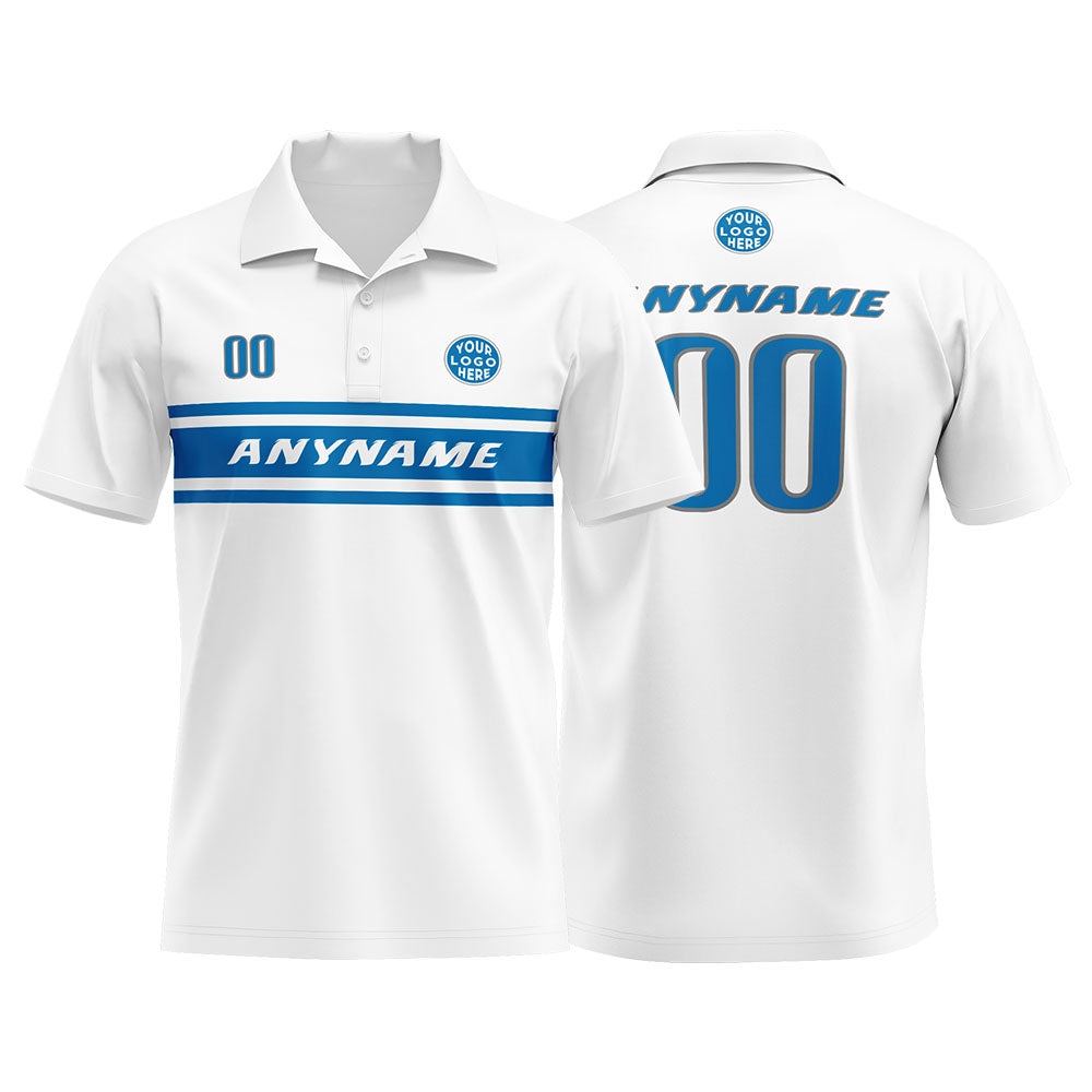 Custom Football Polo Shirts  for Men, Women, and Kids Add Your Unique Logo&Text&Number Detroit enthsush