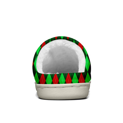 Custom Your Own Personalized Cotton Slippers for Dog Cat Lover Add Any Text Photoes Red&Green Diamond enthsush