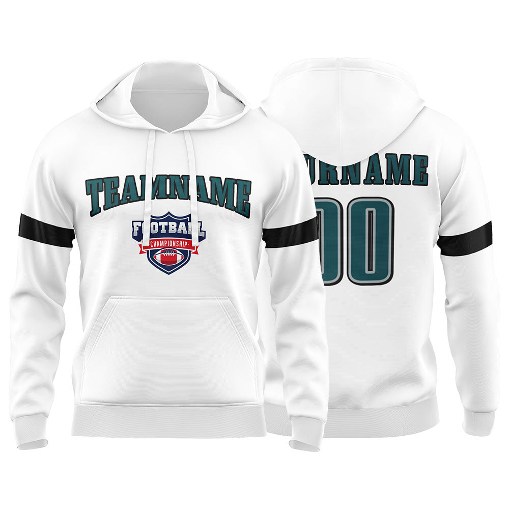 Custom Sweatshirt Hoodie For Men Women Girl Boy Print Your Logo Name Number White&Midnight Green&Black enthsush