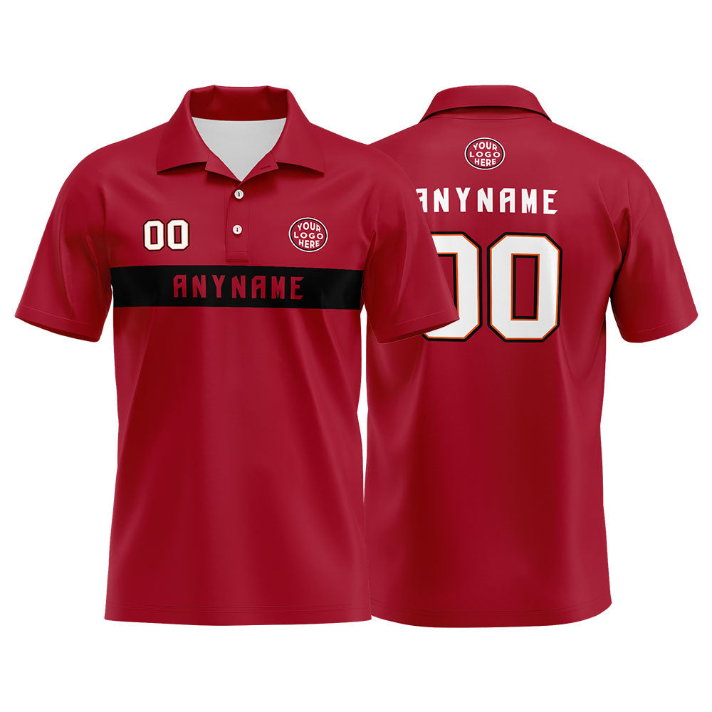 Custom Football Polo Shirts  for Men, Women, and Kids Add Your Unique Logo&Text&Number Tampa Bay enthsush