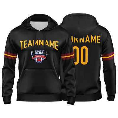 Custom Sweatshirt Hoodie For Men Women Girl Boy Print Your Logo Name Number Black&Yellow&Burgundy enthsush