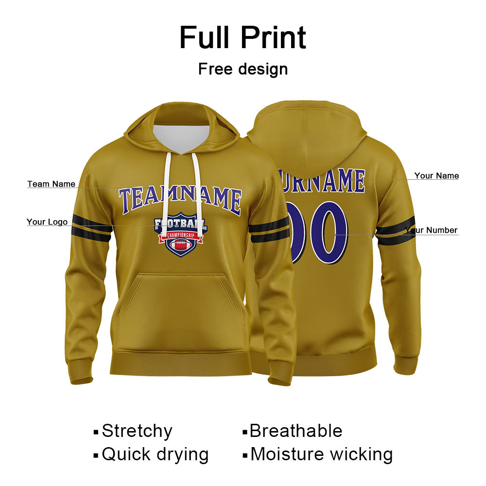 Custom Sweatshirt Hoodie For Men Women Girl Boy Print Your Logo Name Number Gold&Black&Purple&White enthsush