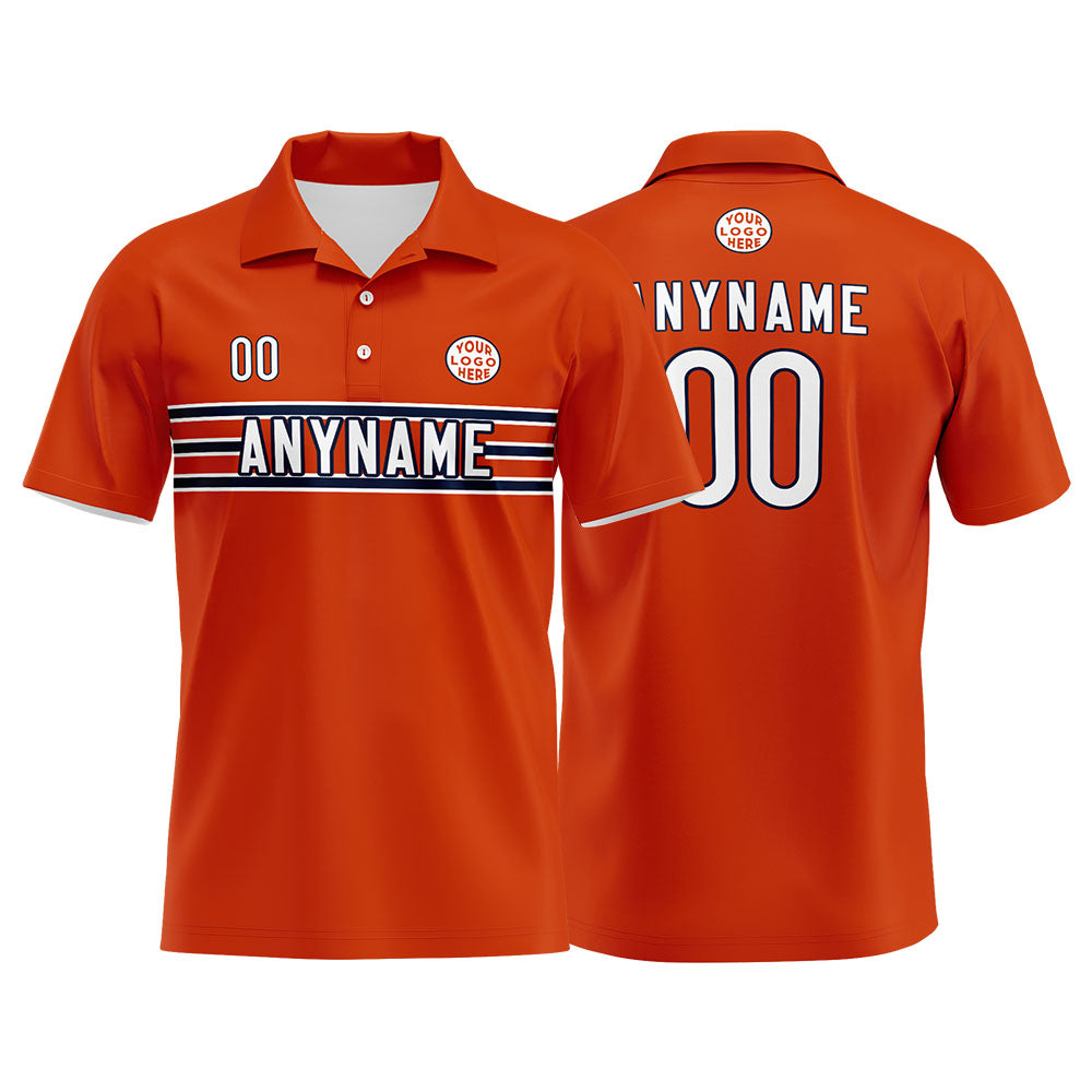 Custom Football Polo Shirts  for Men, Women, and Kids Add Your Unique Logo&Text&Number Chicago enthsush