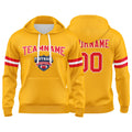 Custom Sweatshirt Hoodie For Men Women Girl Boy Print Your Logo Name Number Yellow&Red&White enthsush