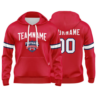 Custom Sweatshirt Hoodie For Men Women Girl Boy Print Your Logo Name Number Red&White&Royal enthsush