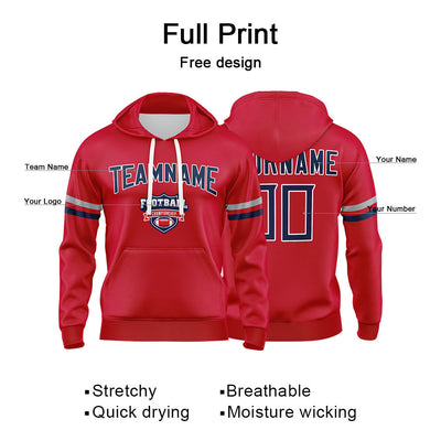 Custom Sweatshirt Hoodie For Men Women Girl Boy Print Your Logo Name Number Red&Navy&White&Gray enthsush