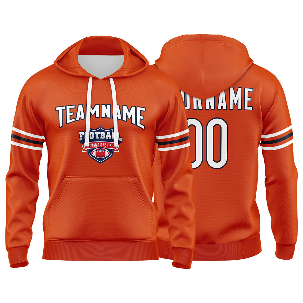 Custom Sweatshirt Hoodie For Men Women Girl Boy Print Your Logo Name Number Orange&Navy&White enthsush