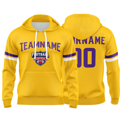 Custom Sweatshirt Hoodie For Men Women Girl Boy Print Your Logo Name Number Yellow&Purple&White enthsush
