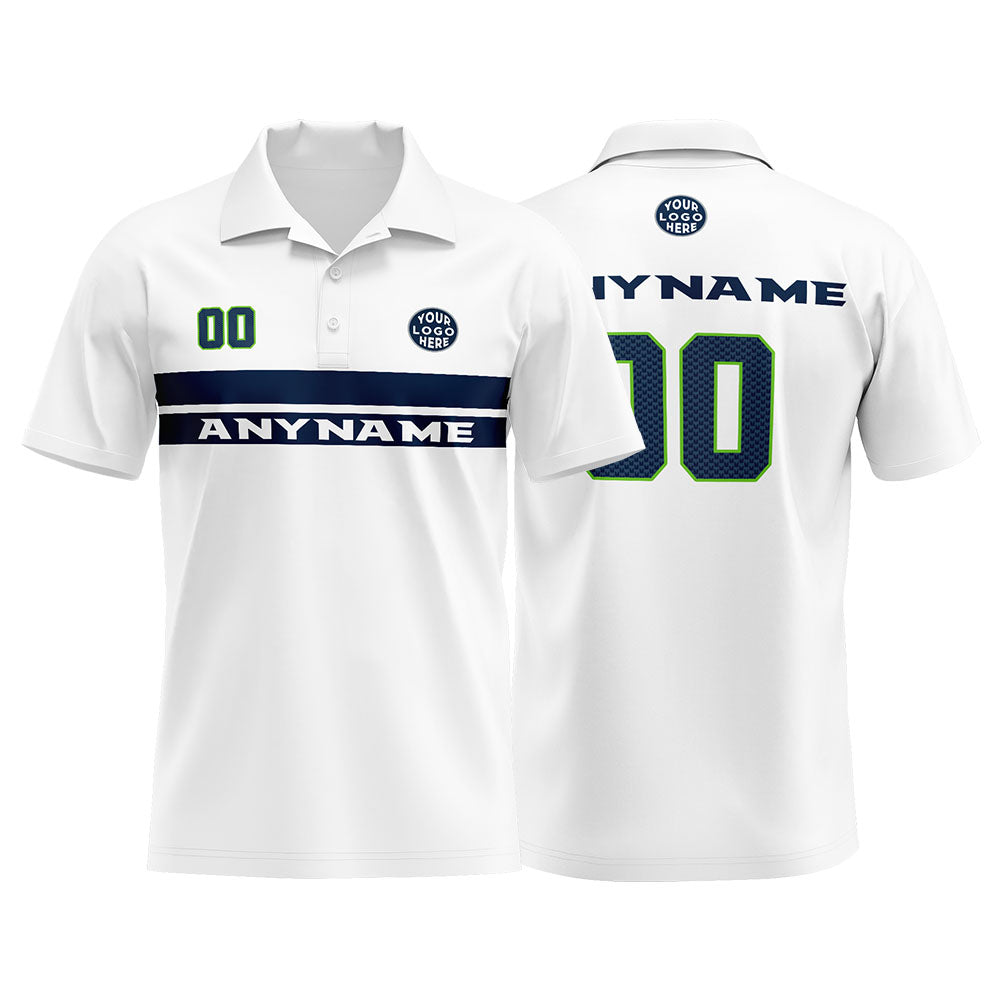 Custom Football Polo Shirts  for Men, Women, and Kids Add Your Unique Logo&Text&Number Seattle enthsush