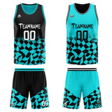 Custom Reversible Basketball Suit for Adults and Kids Personalized Jersey Black&Teal