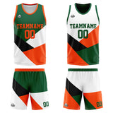 Custom Reversible Basketball Suit for Adults and Kids Personalized Jersey Green&Orange