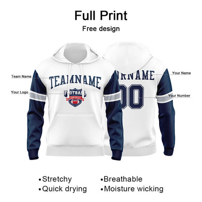 Custom Sweatshirt Hoodie For Men Women Girl Boy Print Your Logo Name Number White&Navy&Gray enthsush