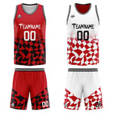 Custom Reversible Basketball Suit for Adults and Kids Personalized Jersey Red&Black