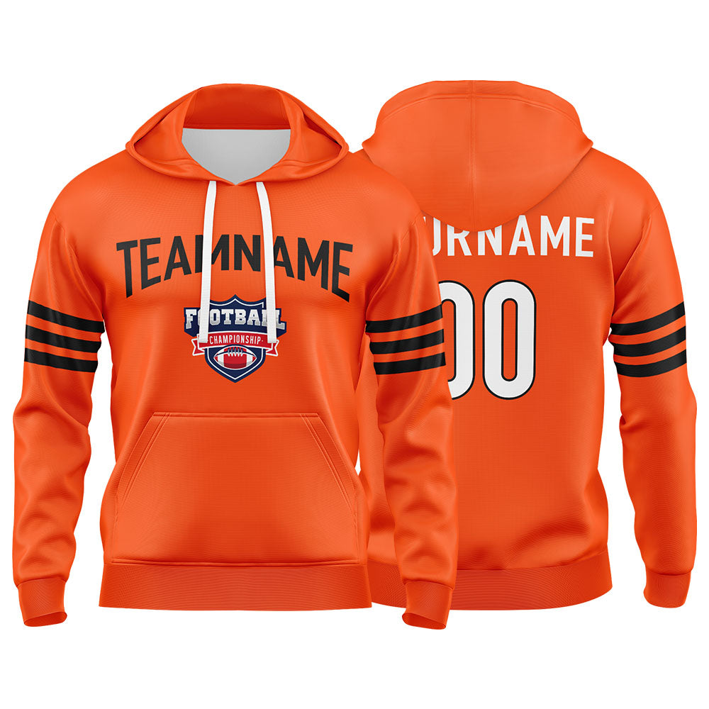 Custom Sweatshirt Hoodie For Men Women Girl Boy Print Your Logo Name Number Orange&Black&White enthsush