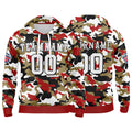 Custom Sweatshirt Hoodie For Men Women Girl Boy Print Your Logo Name Number Red&Gold enthsush