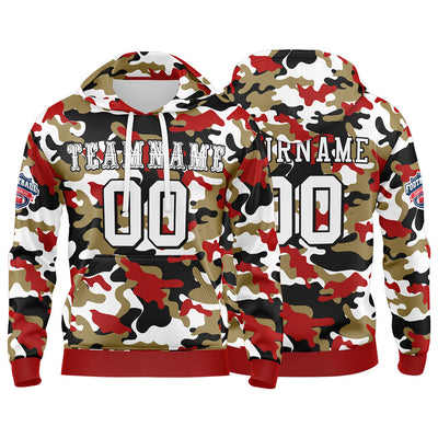 Custom Sweatshirt Hoodie For Men Women Girl Boy Print Your Logo Name Number Red&Gold enthsush