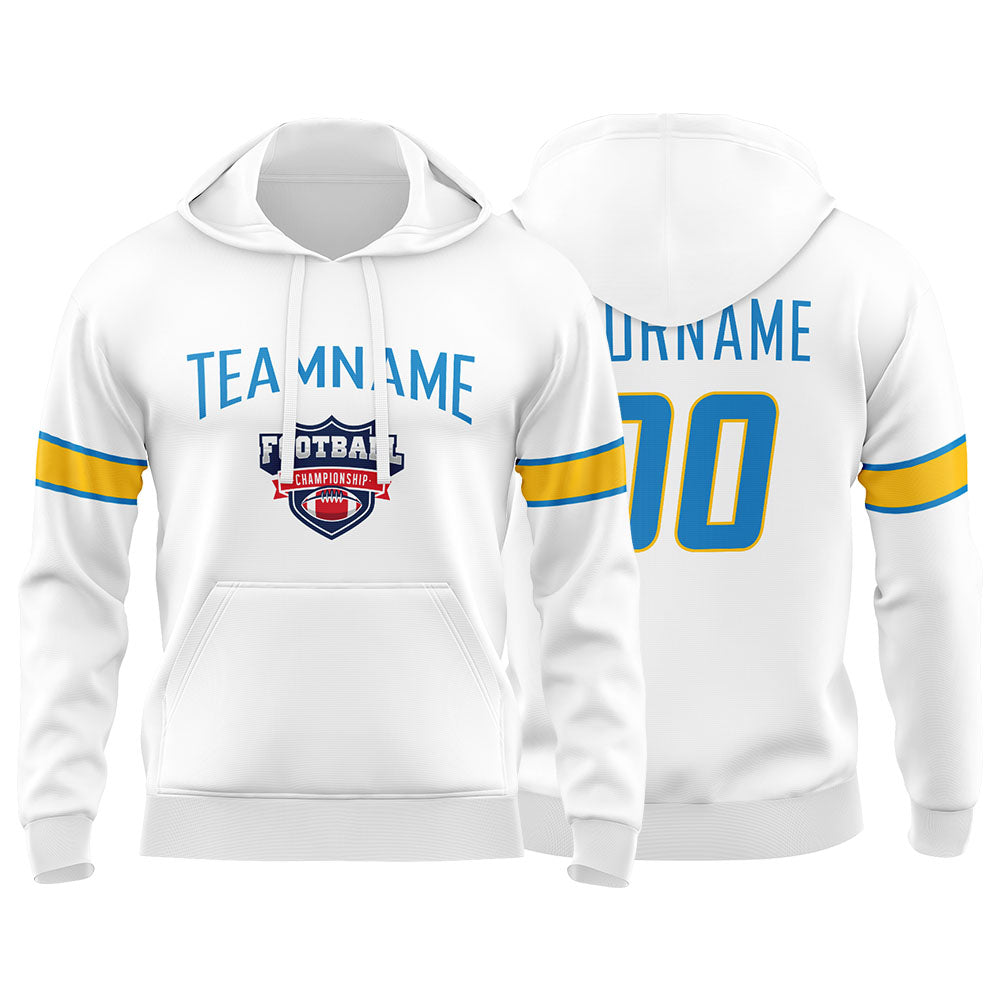 Custom Sweatshirt Hoodie For Men Women Girl Boy Print Your Logo Name Number White&Powder Blue&Yellow enthsush