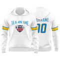 Custom Sweatshirt Hoodie For Men Women Girl Boy Print Your Logo Name Number White&Powder Blue&Yellow enthsush