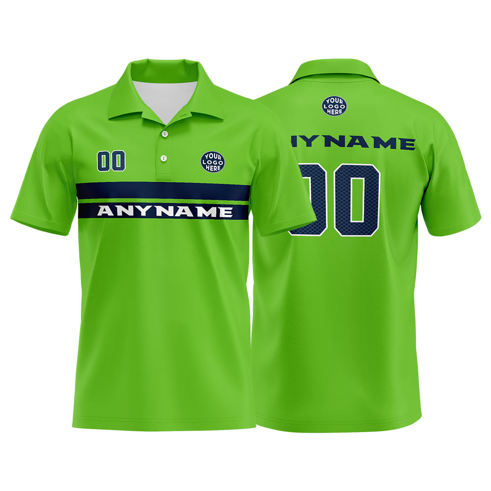 Custom Football Polo Shirts  for Men, Women, and Kids Add Your Unique Logo&Text&Number Seattle enthsush