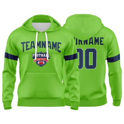 Custom Sweatshirt Hoodie For Men Women Girl Boy Print Your Logo Name Number Neon Green&Navy enthsush