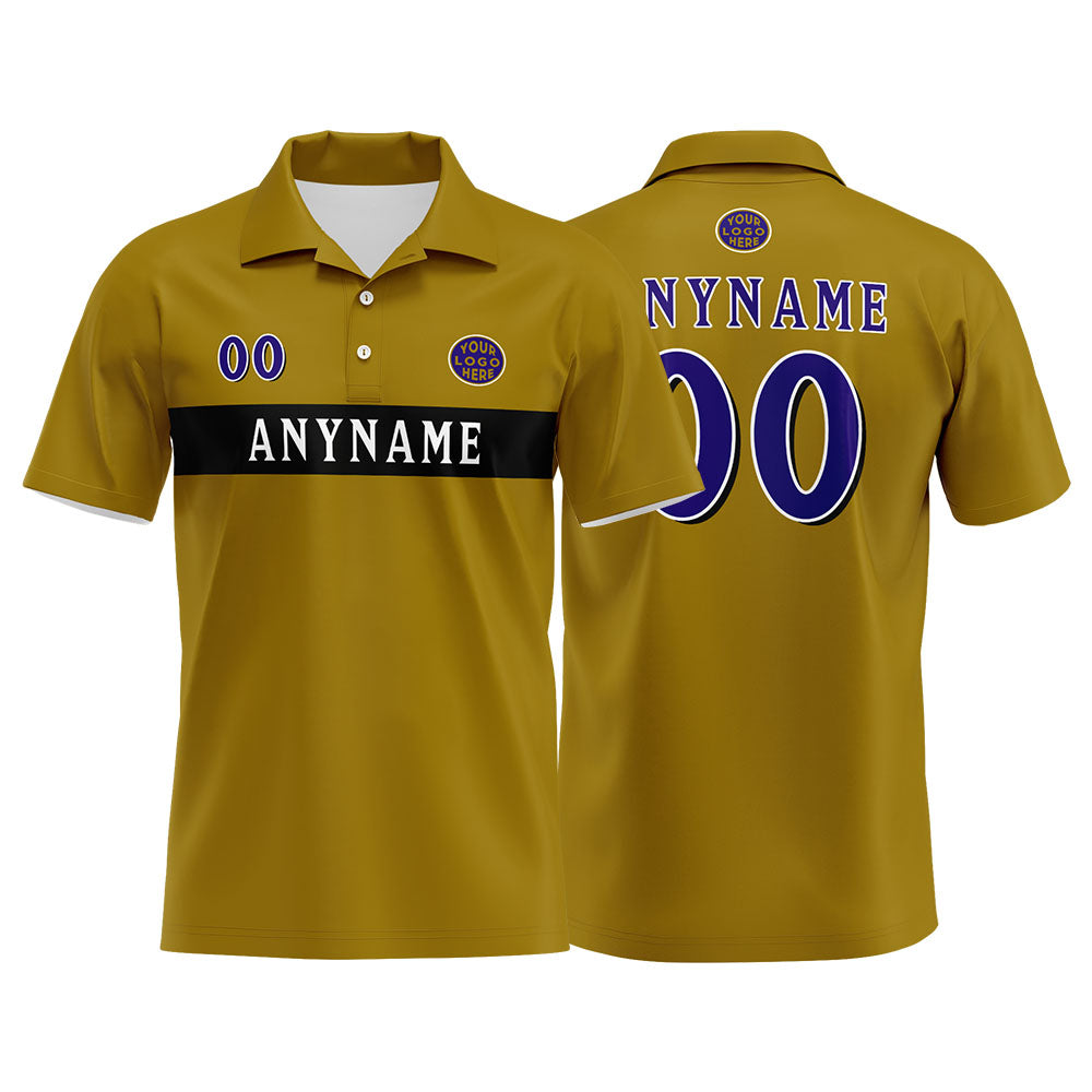 Custom Football Polo Shirts  for Men, Women, and Kids Add Your Unique Logo&Text&Number Baltimore enthsush