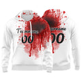 Custom White&Red&Black 3D Pattern Design Bomber Full-Snap Varsity  Hoodie enthsush