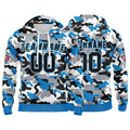 Custom Sweatshirt Hoodie For Man Woman Girl Boy Print Your Logo Name Number Light Blue&Black enthsush