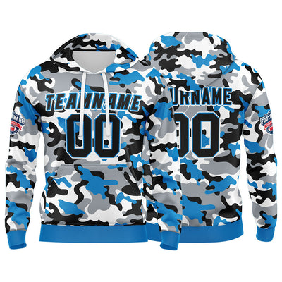 Custom Sweatshirt Hoodie For Man Woman Girl Boy Print Your Logo Name Number Light Blue&Black enthsush